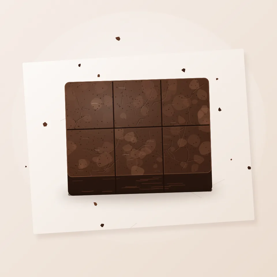 Ilustrasi brownies panggang ukuran 15×10 cm yang sudah dipotong