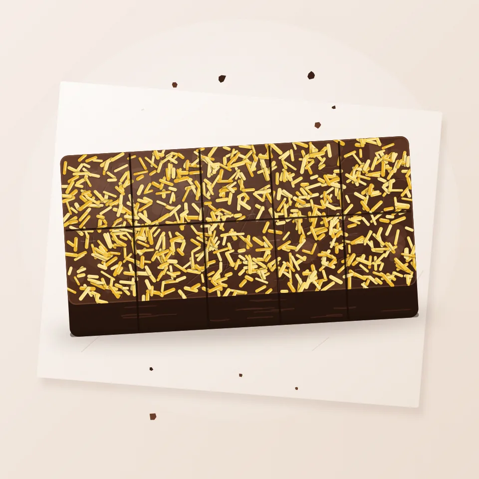 Ilustrasi brownies panggang ukuran 22×10 cm dengan topping keju